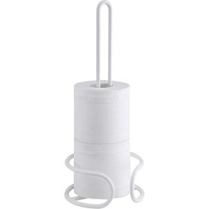 imageSunnyPoint Heavy Gauge Toilet Paper Holder Stand  Freestanding Tissue Roll Storage for 3 Rolls  Durable Steel with RustResistant Chrome Finish  Easy Assembly with Tools IncludedWhite