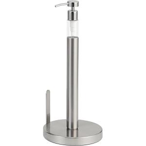imageSunnyPoint Heavy Weighted Paper Towel Holder Stand Dispenser Builtin SprayPump Bottle Spray Bottle Satin NickelSatin Nickel