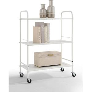 imageSunnyPoint Metal Rolling Organizer Utility Craft Cart Large BLKWht