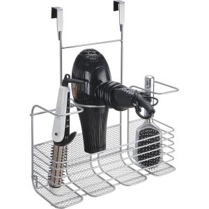 imageSunnyPoint Metal Wire Over DoorWall Mount Hair Care ampamp Styling Tool Organizer  Bathroom Storage Basket for Hair Dryer Flat Iron Curling Wand Hair Straightener Brushes  Holds Hot Tools
