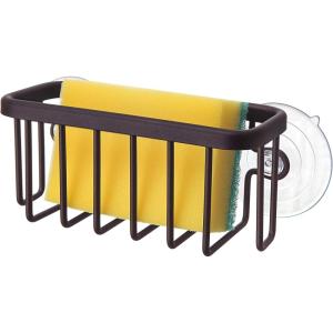 imageSunnyPoint NeverRust Kitchen ampamp Bathroom Sink Caddy for Sponges Scrubbers Soap 6quot x 25quot x 275quot with Adhesive Mount  Additional Suction Cup Included Aluminum BlackOil Bronze