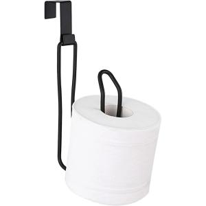 imageSunnyPoint Over The Tank Toilet Tissue Paper Roll Holder Dispenser and Reserve for Bathroom Storage and Organization  Metal Hanging Holds 1 Roll BlackBlack