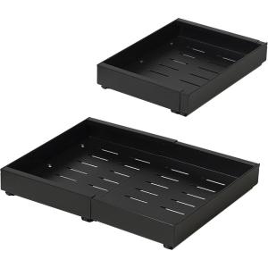 imageSunnyPoint PullOut Cabinet Organizer Expandable Drawer Shelf BLACKBLACK