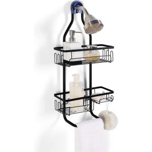 imageSunnyPoint Sturdy Tubing Structure Bathroom Hanging Shower Head Caddy Organizer Standard GreyBlack