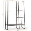 imageSunnyPoint Freestanding Clothes Garment and Accessories Organizer Closet Rack BLKBLK