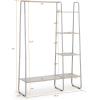 imageSunnyPoint Freestanding Clothes Garment and Accessories Organizer Closet Rack BLKOFFWHITE