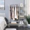 imageSunnyPoint Freestanding Clothes Garment and Accessories Organizer Closet Rack BLKOFFWHITE