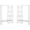 imageSunnyPoint Freestanding Clothes Garment and Accessories Organizer Closet Rack BLKOFFWHITE