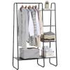 imageSunnyPoint Freestanding Clothes Garment and Accessories Organizer Closet Rack BLKBLK