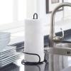 imageSunnyPoint Classic Heavy Wire Gauge Kitchen BBQ Outdoor Picnic Paper Towel Holder Heavy Enough to Tear by Single Hand Black
