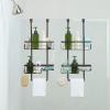 imageSunnyPoint Classic Metal Bathroom Shower Caddy Over Door Hanging Storage Organizer Basket Standard BrownBrown