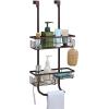 imageSunnyPoint Classic Metal Bathroom Shower Caddy Over Door Hanging Storage Organizer Basket Standard BrownBrown