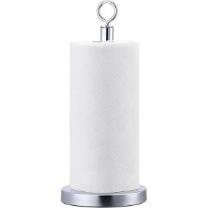 imageSunnyPoint Heavy Weighted Sturdy Paper Towel Holder Stand Dispenser with Stainless Base Fits Standard and Jumbo Sized Paper Towel Chrome