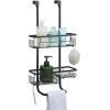 imageSunnyPoint Classic Metal Bathroom Shower Caddy Over Door Hanging Storage Organizer Basket Standard BlackBlack