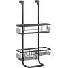 imageSunnyPoint Classic Metal Bathroom Shower Caddy Over Door Hanging Storage Organizer Basket Standard BlackBlack