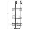 imageSunnyPoint Classic Metal Bathroom Shower Caddy Over Door Hanging Storage Organizer Basket Standard BlackBlack