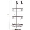 imageSunnyPoint Classic Metal Bathroom Shower Caddy Over Door Hanging Storage Organizer Basket Standard BlackBrown