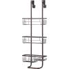 imageSunnyPoint Classic Metal Bathroom Shower Caddy Over Door Hanging Storage Organizer Basket Standard BlackBrown