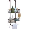 imageSunnyPoint Classic Metal Bathroom Shower Caddy Over Door Hanging Storage Organizer Basket Standard BlackBrown