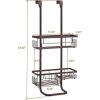 imageSunnyPoint Classic Metal Bathroom Shower Caddy Over Door Hanging Storage Organizer Basket Standard BlackBrown