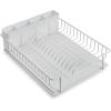 imageSunnyPoint 304 Stainless Steel Rust Resistant Dish Rack with Diatomaceous Earth DrainBoard and Removable Flatware Caddy for Kitchen Counter White LargeWhite
