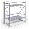 imageSunnyPoint Classic Square Bathroom Shelf 2 Tier Shelf with Towel Bar Wall Mounted Shower Storage Classic  Wall Mount  Silver