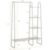 imageSunnyPoint Freestanding Metal Garment Rack with Bottom Shelf Industrial Clothing Organizer Closet Rack for Hanging Clothes Coats and Accessories  Heavy Duty Stable Triangle Frame 62 Height