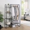 imageSunnyPoint Heavy Duty Clothes Rack with Storage Shelf Industrial Freestanding Metal Garment Organizer Wardrobe Closet Hanging Rack for Bedroom Laundry or Entryway  62 Tall