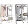 imageSunnyPoint Heavy Duty Clothes Rack with Storage Shelf Industrial Freestanding Metal Garment Organizer Wardrobe Closet Hanging Rack for Bedroom Laundry or Entryway  62 Tall