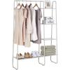 imageSunnyPoint Freestanding Metal Garment Rack with Bottom Shelf Industrial Clothing Organizer Closet Rack for Hanging Clothes Coats and Accessories  Heavy Duty Stable Triangle Frame 62 Height