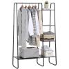 imageSunnyPoint Heavy Duty Clothes Rack with Storage Shelf Industrial Freestanding Metal Garment Organizer Wardrobe Closet Hanging Rack for Bedroom Laundry or Entryway  62 Tall