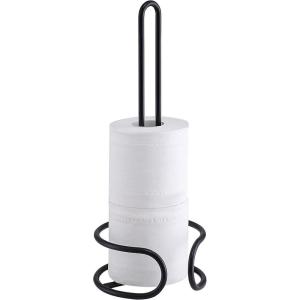 imageSunnyPoint Heavy Gauge Toilet Paper Holder Stand  Freestanding Tissue Roll Storage for 3 Rolls  Durable Steel with RustResistant Black Finish  Easy Assembly with Tools IncludedBlack