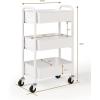 imageSunnyPoint 3Tier Delicate Compact Rolling Metal Storage Organizer  Mobile Utility Cart KitchenUnder Desk Cart with Caster Wheels RED 1535 X 1024 X 268HWht