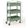 imageSunnyPoint 3Tier Delicate Compact Rolling Metal Storage Organizer  Mobile Utility Cart KitchenUnder Desk Cart with Caster Wheels RED 1535 X 1024 X 268HTurq