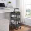 imageSunnyPoint 3Tier Delicate Compact Rolling Metal Storage Organizer  Mobile Utility Cart KitchenUnder Desk Cart with Caster Wheels RED 1535 X 1024 X 268HGrey
