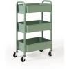 imageSunnyPoint 3Tier Delicate Compact Rolling Metal Storage Organizer  Mobile Utility Cart KitchenUnder Desk Cart with Caster Wheels RED 1535 X 1024 X 268HTurq