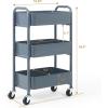 imageSunnyPoint 3Tier Delicate Compact Rolling Metal Storage Organizer  Mobile Utility Cart KitchenUnder Desk Cart with Caster Wheels RED 1535 X 1024 X 268HBlue
