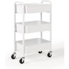 imageSunnyPoint 3Tier Delicate Compact Rolling Metal Storage Organizer  Mobile Utility Cart KitchenUnder Desk Cart with Caster Wheels RED 1535 X 1024 X 268HWht