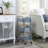 imageSunnyPoint 3Tier Delicate Compact Rolling Metal Storage Organizer  Mobile Utility Cart KitchenUnder Desk Cart with Caster Wheels RED 1535 X 1024 X 268HBlue
