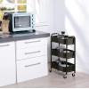 imageSunnyPoint 3Tier Delicate Compact Rolling Metal Storage Organizer  Mobile Utility Cart KitchenUnder Desk Cart with Caster Wheels RED 1535 X 1024 X 268HBlk