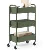 imageSunnyPoint 3Tier Delicate Compact Rolling Metal Storage Organizer  Mobile Utility Cart KitchenUnder Desk Cart with Caster Wheels RED 1535 X 1024 X 268HArmy