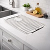 image:imageSunnyPoint 304 Stainless Steel Sink Protector Rack With Rear Drain Hole  RustResistant Grid for Kitchen Sink Bottom Scratch Prevention  Rear Drain Hole Required 16 X 1316 X 13