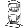 image:imageSunnyPoint 2Tier Metal Mini Countertop Fruit Storage Basket Mat Black