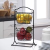 image:imageSunnyPoint 2Tier Metal Mini Countertop Fruit Storage Basket Mat Black