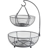 image:imageSunnyPoint Black Multifunction 2tier Basket with Banana Hook