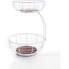 image:imageSunnyPoint Classic Tabletop 2Tier Fruit Wire Basket Bowl Stand With Wooden Base
