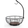 image:imageSunnyPoint Classic Tabletop Wire Banana Fruit Basket Bowl Stand With Wooden Base