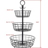 image:imageSunnyPoint Countertop French Country 3 Tier Wire Basket Stand For Storing amp Organizing Eggs And More 3 Tier Black