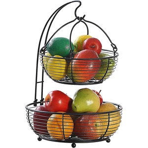 image:imageSunnyPoint Black Multifunction 2tier Basket with Banana Hook